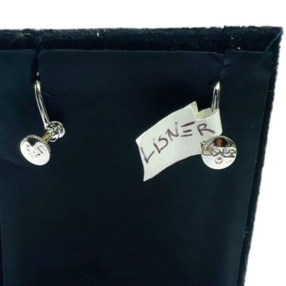 LISNER Vintage 60s Silver Leaf Faux Pearl Screw Back Earrings, Signed - Picture 7 of 11